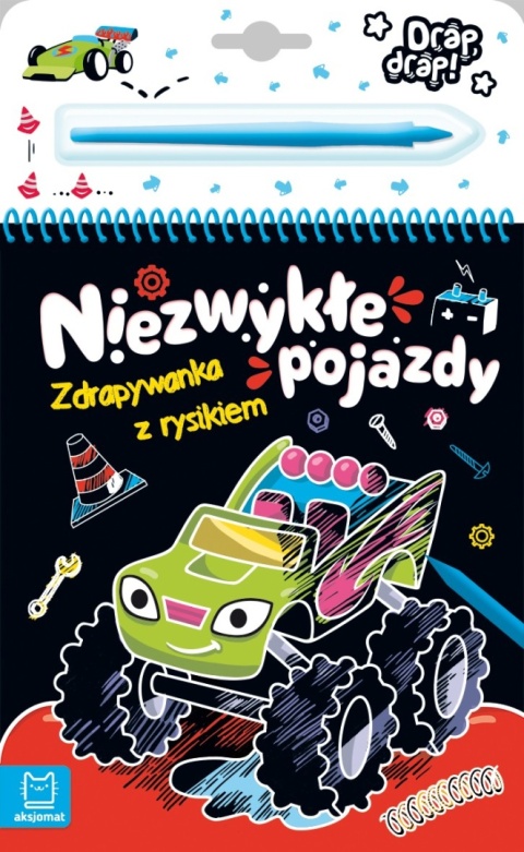 Zdrapywanka z rysikiem Niezwykłe pojazdy Wydrapywanka Aksjomat książka 4+