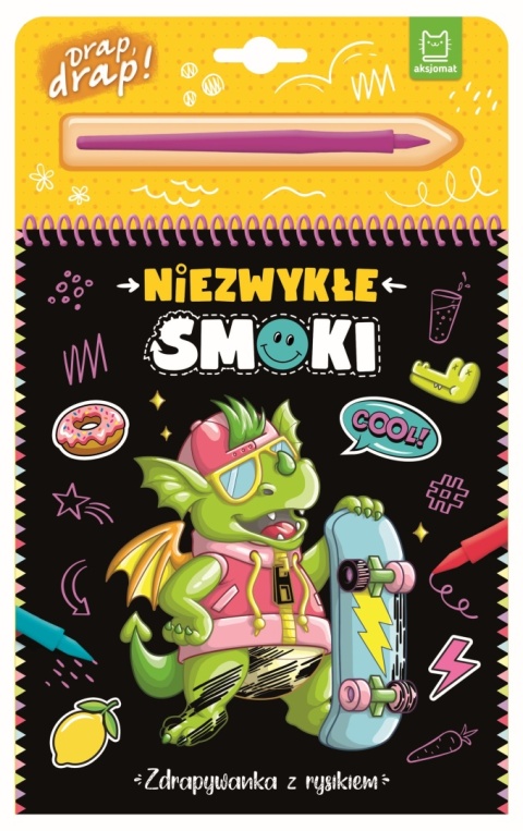 Zdrapywanka z rysikiem Niezwykłe smoki Wydrapywanka Aksjomat dla dzieci 4+