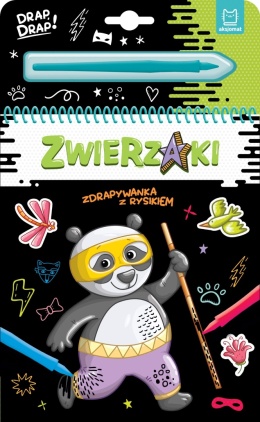 Zdrapywanka z rysikiem Zwierzaki Aksjomat kreatywna książka 4+