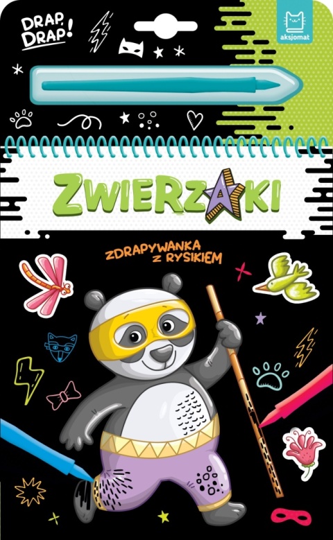 Zdrapywanka z rysikiem Zwierzaki Aksjomat kreatywna książka 4+