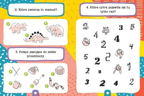 Zestaw 57 zadań logicznych i umysłowych dla przedszkolaków 5+ łamigłówki