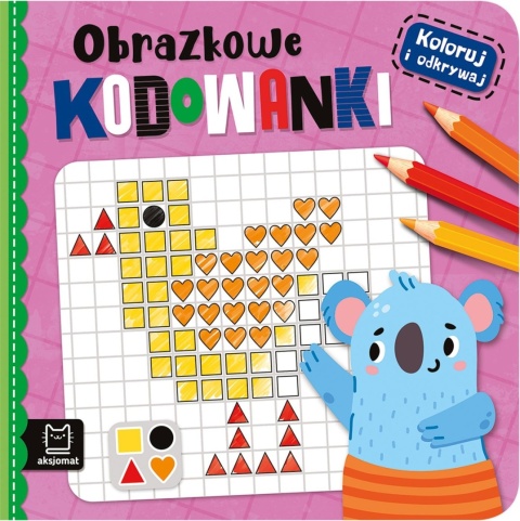 Zestaw Koloruj i odkrywaj kodowanki malowanki 3 książki dla dzieci Aksjomat