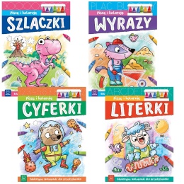 Zestaw Piszę i koloruję literki wyrazy cyferki szlaczki dla przedszkolaka