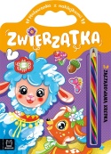 Zwierzątka zaczarowana kredka kolorowanka z naklejkami dla dzieci Malowanka