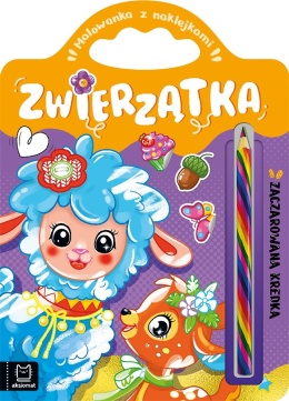 Zwierzątka zaczarowana kredka kolorowanka z naklejkami dla dzieci Malowanka
