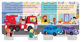 Jedzie, jedzie? Wóz strażacki Książeczka kartonowa edukacyjna dla dzieci