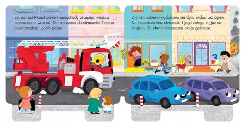Jedzie, jedzie? Wóz strażacki Książeczka kartonowa edukacyjna dla dzieci Jedzie, jedzie? Wóz strażacki Książeczka kartonowa edukacyjna dla dzieci