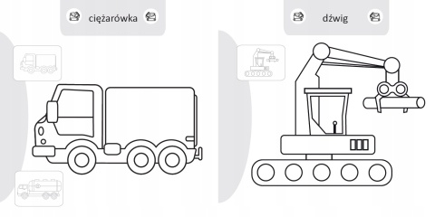 Kolorowanka malowanka dla dzieci Malowanie-doklejanie Pojazdy + Naklejki Kolorowanka malowanka dla dzieci Malowanie-doklejanie Pojazdy + Naklejki