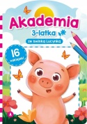Akademia 3-latka z świnką Lucynką Zadania Łamigłówki z naklejkami