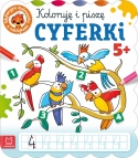 Koloruję i piszę CYFERKI Edukacyjna malowanka z naklejkami 5+ Kolorowanka