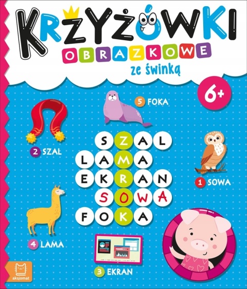 Krzyżówki obrazkowe z wesołym świnką Od 6 lat książęczka dla dzieci