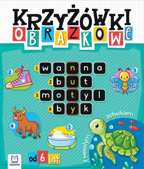 Krzyżówki obrazkowe z wesołym żółwikiem Od 6 lat książęczka dla dzieci Krzyżówki obrazkowe z wesołym żółwikiem Od 6 lat książęczka dla dzieci