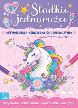 Słodkie jednorożce Aktywizująca książeczka krzyżówki labirynty kolorowanka