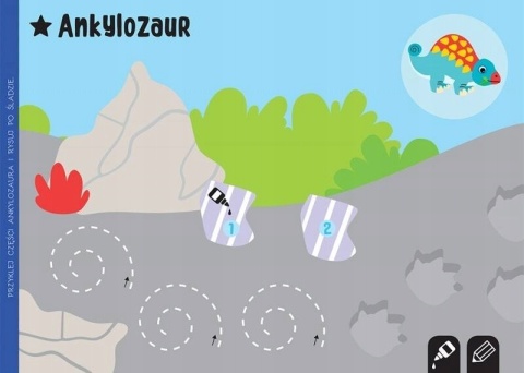 Wycinam naklejam rysuję Dinozaury Wycinanka edukacyjna kolorowanka Wycinam naklejam rysuję Dinozaury Wycinanka edukacyjna kolorowanka