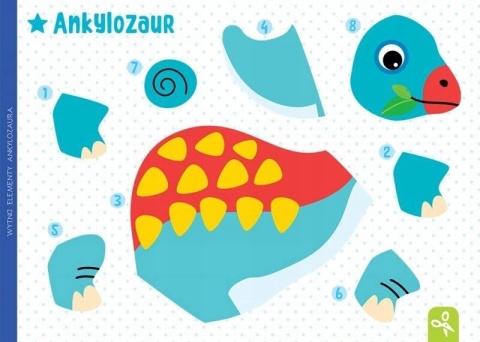 Wycinam naklejam rysuję Dinozaury Wycinanka edukacyjna kolorowanka Wycinam naklejam rysuję Dinozaury Wycinanka edukacyjna kolorowanka