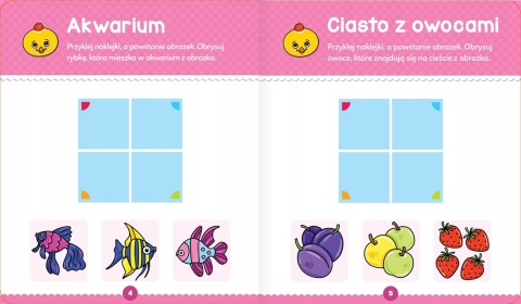 Zabawy malucha z kurczątkiem Aktywizująca książeczka z naklejkami puzzlami Zabawy malucha z kurczątkiem Aktywizująca książeczka z naklejkami puzzlami