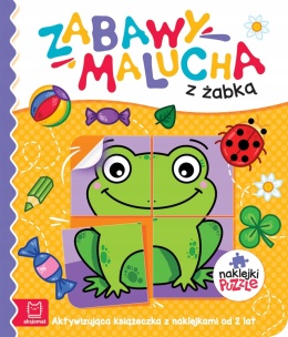 Zabawy malucha z żabką Aktywizująca książeczka z naklejkami puzzlami