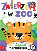 Zwierzęta w zoo. Łamigłówki przedszkolaka krzyżówki labirynty zadania