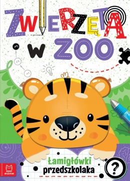 Zwierzęta w zoo. Łamigłówki przedszkolaka krzyżówki labirynty zadania