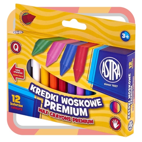 ASTRA KREDKI WOSKOWE 12 KOLORÓW ŚWIECOWE PREMIUM ASTRA KREDKI WOSKOWE 12 KOLORÓW ŚWIECOWE PREMIUM