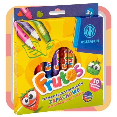 FLAMASTRY MAZAKI ZE STEMPELKAMI ZAPACHOWE OWOCOWE 10 kolorów FRUTOS ASTRA FLAMASTRY MAZAKI ZE STEMPELKAMI ZAPACHOWE OWOCOWE 10 kolorów FRUTOS ASTRA