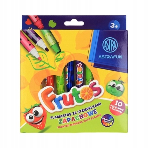 FLAMASTRY MAZAKI ZE STEMPELKAMI ZAPACHOWE OWOCOWE 10 kolorów FRUTOS ASTRA FLAMASTRY MAZAKI ZE STEMPELKAMI ZAPACHOWE OWOCOWE 10 kolorów FRUTOS ASTRA