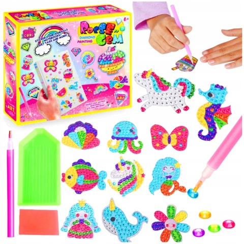 HAFT DIAMENTOWY MALOWANIE DIAMENTAMI MOZAIKA 5D DIY DLA DZIECI