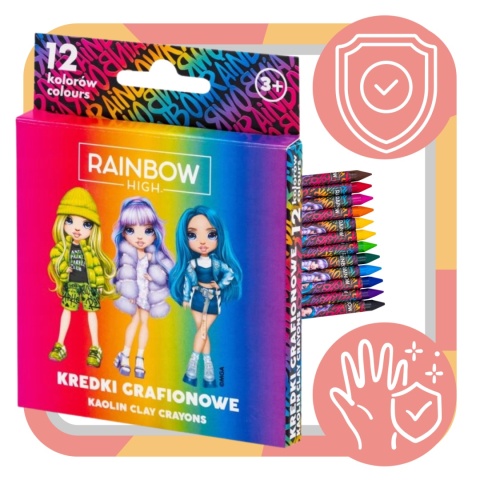 KREDKI GRAFIONOWE 12-KOL RAINBOW HIGH ASTRA KREDKI GRAFIONOWE 12-KOL RAINBOW HIGH ASTRA