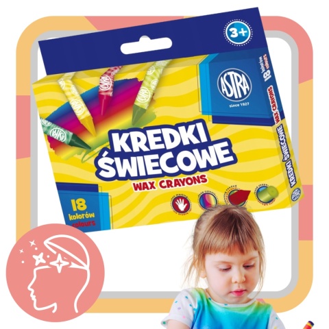 KREDKI ŚWIECOWE 18 KOLORÓW, ASTRA, 1SZT. KREDKI ŚWIECOWE 18 KOLORÓW, ASTRA, 1SZT.