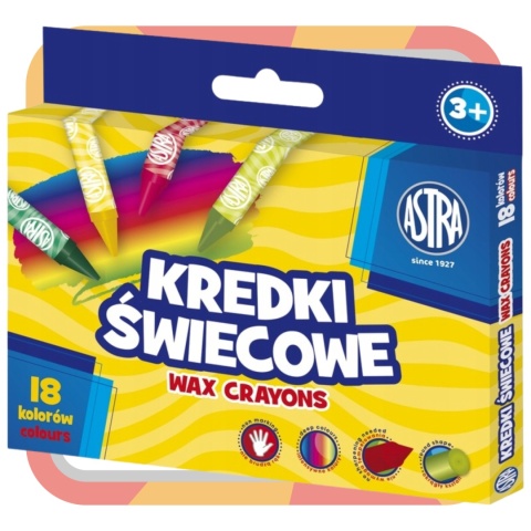 KREDKI ŚWIECOWE 18 KOLORÓW, ASTRA, 1SZT. KREDKI ŚWIECOWE 18 KOLORÓW, ASTRA, 1SZT.