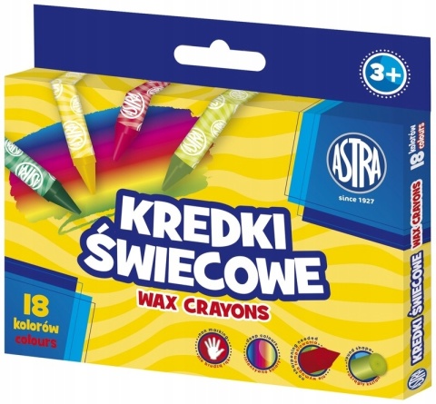 KREDKI ŚWIECOWE 18 KOLORÓW, ASTRA, 1SZT. KREDKI ŚWIECOWE 18 KOLORÓW, ASTRA, 1SZT.
