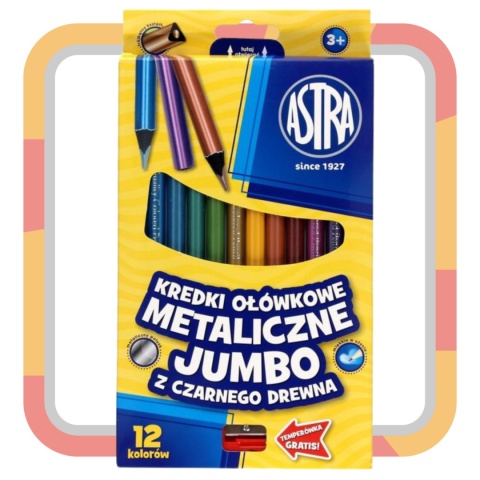 KREDKI SZKOLNE OŁÓWKOWE METAL. JUMBO 12 KOL ASTRA KREDKI SZKOLNE OŁÓWKOWE METAL. JUMBO 12 KOL ASTRA