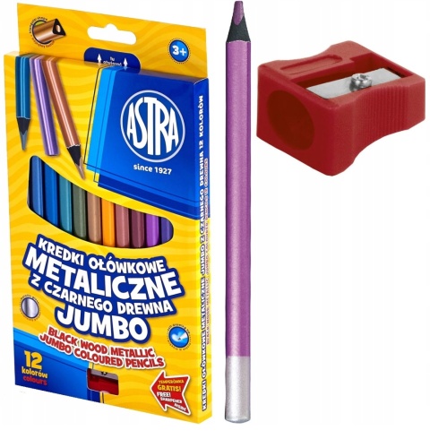 KREDKI SZKOLNE OŁÓWKOWE METAL. JUMBO 12 KOL ASTRA KREDKI SZKOLNE OŁÓWKOWE METAL. JUMBO 12 KOL ASTRA