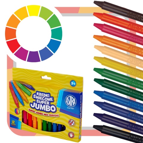 Kredki świecowe Jumbo 8 ASTRA Kredki świecowe Jumbo 8 ASTRA