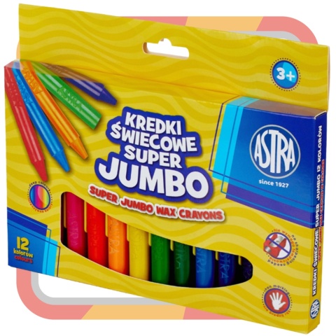 Kredki świecowe Jumbo 8 ASTRA Kredki świecowe Jumbo 8 ASTRA