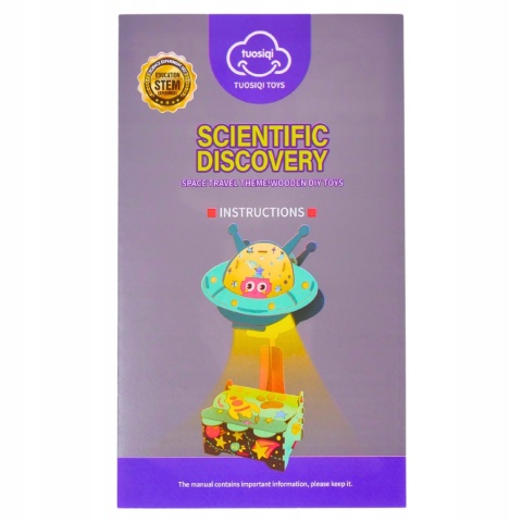 Naukowy Zestaw Kreatywny Zrób To Sam DIY Drewniana Lampka Nocna Spodek UFO Naukowy Zestaw Kreatywny Zrób To Sam DIY Drewniana Lampka Nocna Spodek UFO