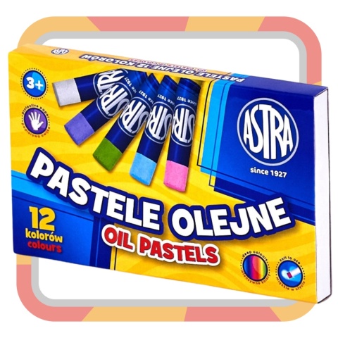 Pastele olejne ASTRA 12 kolorów kredki Pastele olejne ASTRA 12 kolorów kredki