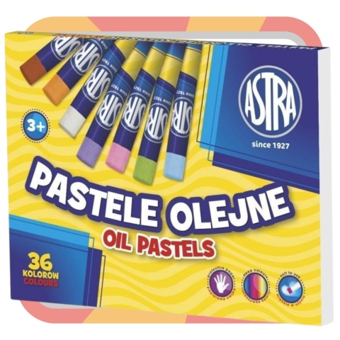 Pastele olejne Astra 36 kolorów kredki Pastele olejne Astra 36 kolorów kredki