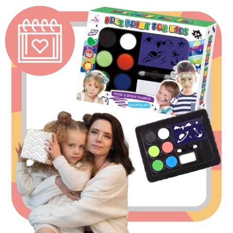 ZESTAW DO MALOWANIA TWARZY CIAŁA SZABLONY TATUAZE WZORY FARBKI DIY MAKE UP ZESTAW DO MALOWANIA TWARZY CIAŁA SZABLONY TATUAZE WZORY FARBKI DIY MAKE UP
