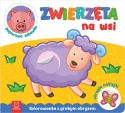 Zwierzęta na wsi Kolorowanka z grubym obrysem okrągłe naklejki papierowa zabawka