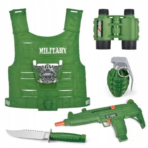 DUŻY XXL ZESTAW WOJSKOWY KAMIZELKA KASK KARABIN PISTOLET LORNETKA GRANAT DUŻY XXL ZESTAW WOJSKOWY KAMIZELKA KASK KARABIN PISTOLET LORNETKA GRANAT