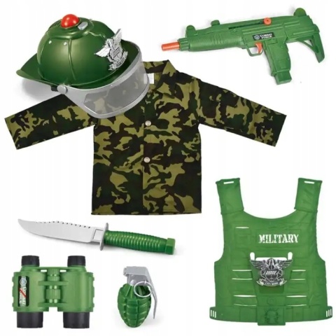 DUŻY XXL ZESTAW WOJSKOWY KAMIZELKA KASK KARABIN PISTOLET LORNETKA GRANAT DUŻY XXL ZESTAW WOJSKOWY KAMIZELKA KASK KARABIN PISTOLET LORNETKA GRANAT