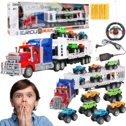 Duża Laweta Transportowa Zdalnie Sterowana Transporter Autek Samochodów