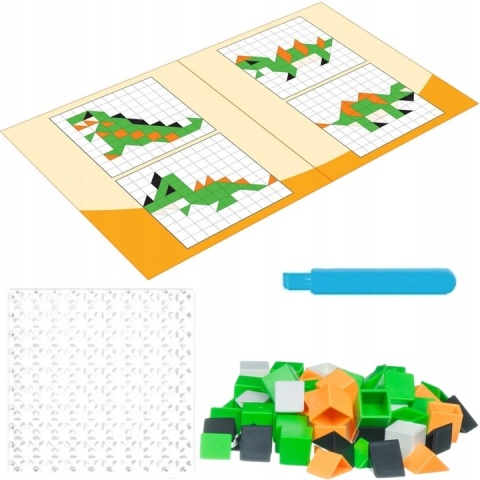 Gra Logiczna Układanka Karty Montessori Tangram Puzzle Klocki Mozaika 59 el Gra Logiczna Układanka Karty Montessori Tangram Puzzle Klocki Mozaika 59 el