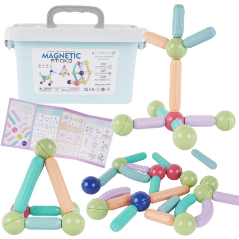 Klocki Magnetyczne Duże Konstrukcyjne Dla Dzieci 36 el Kuferek Kulki Zestaw Klocki Magnetyczne Duże Konstrukcyjne Dla Dzieci 36 el Kuferek Kulki Zestaw