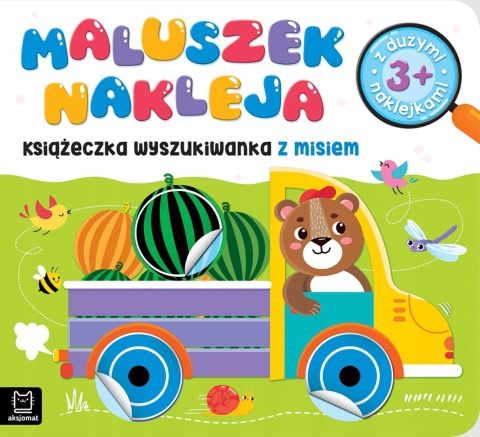 Maluszek nakleja Książeczka wyszukiwanka z misiem 3+ z dużymi naklejkami