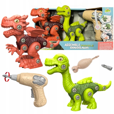 ZESTAW DINOZAURÓW DO SKRĘCANIA Z WKRĘTARKĄ I ŚRUBOKRĘTEM DINOZAUR UKŁADANKA ZESTAW DINOZAURÓW DO SKRĘCANIA Z WKRĘTARKĄ I ŚRUBOKRĘTEM DINOZAUR UKŁADANKA