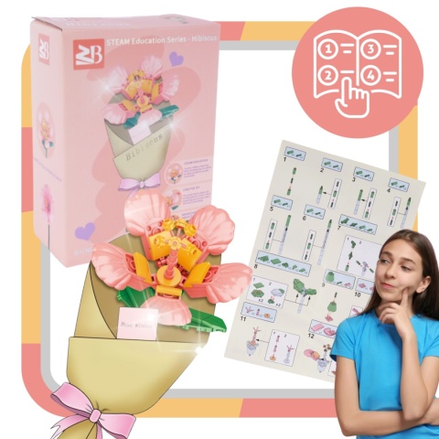 Zestaw Klocki Kwiaty 80 Elementów Hibiskus Instrukcja Składania Prezent Zestaw Klocki Kwiaty 80 Elementów Hibiskus Instrukcja Składania Prezent