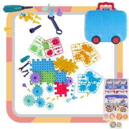 Zestaw Majsterkowicza Walizka Puzzle Montessori Układanka Klocki Śrubki
