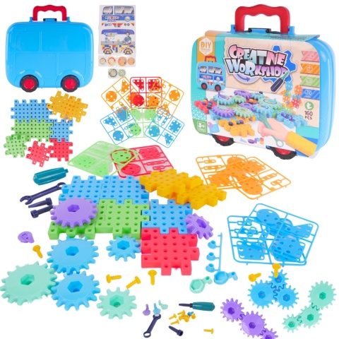 Zestaw Majsterkowicza Walizka Puzzle Montessori Układanka Klocki Śrubki Zestaw Majsterkowicza Walizka Puzzle Montessori Układanka Klocki Śrubki